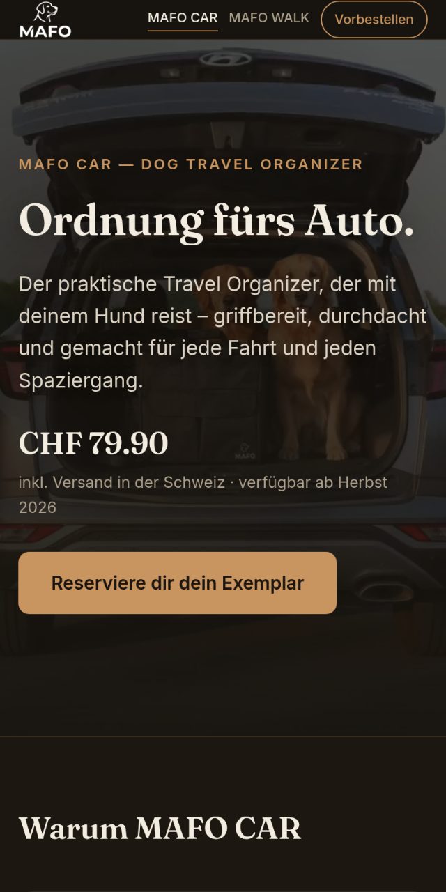 Dieselbe Seite auf dem Handy